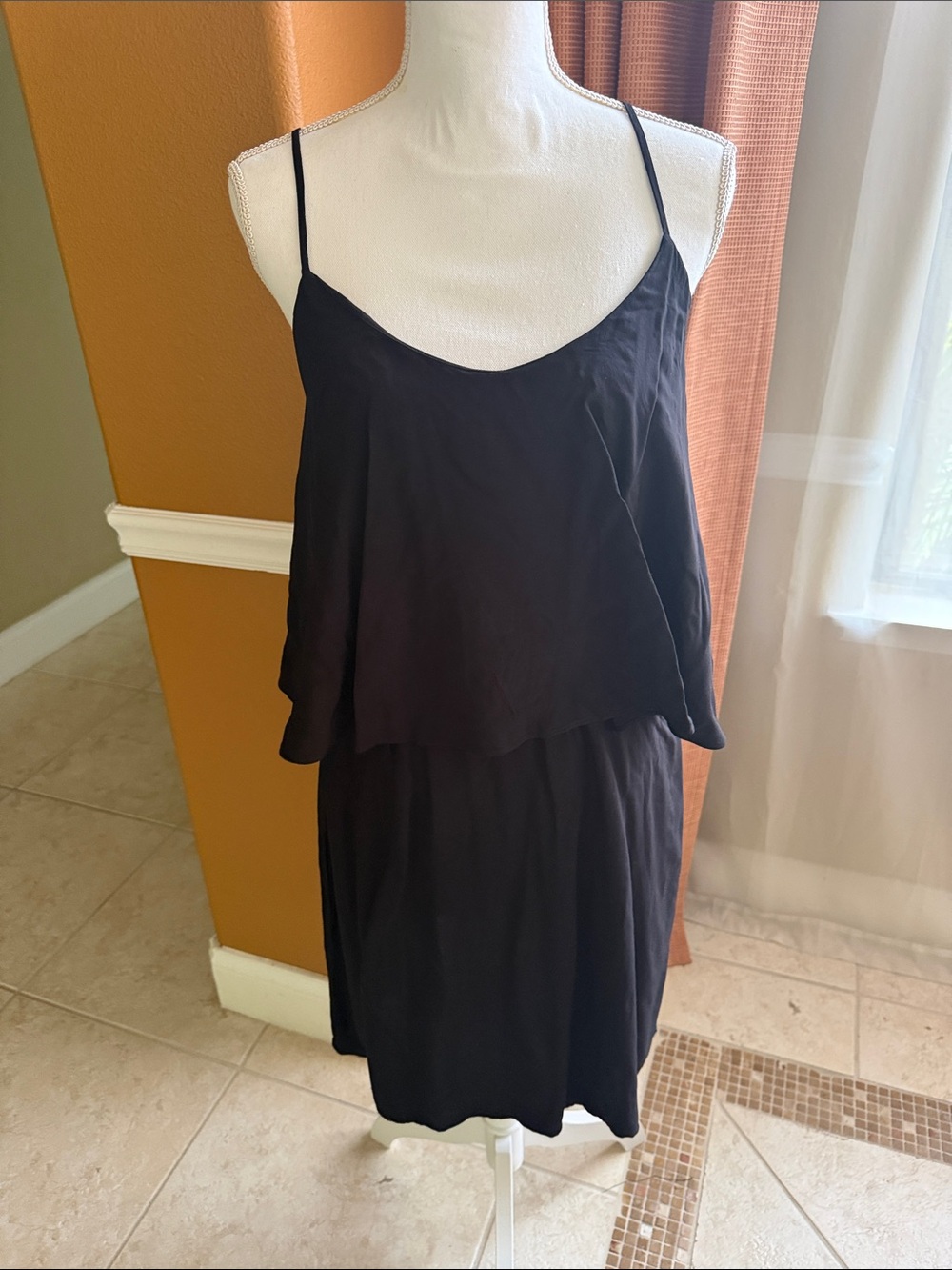 Old Navy Black Spaghetti Strap Layered Dress